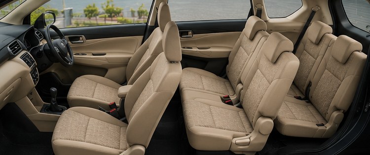 Maruti Ertiga taxi spacious interior seating, 6 seats