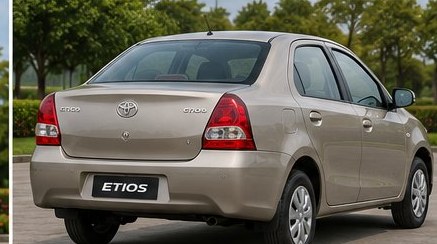 Toyota Etios sedan taxi rear view