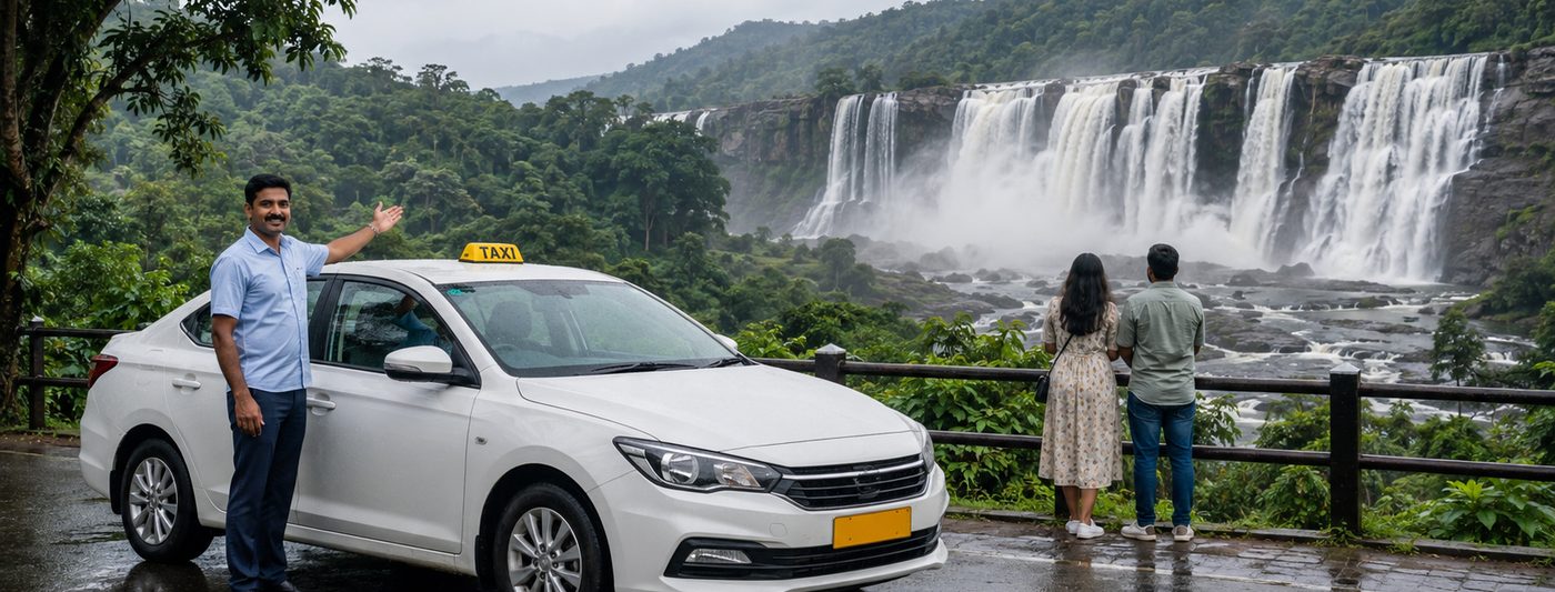 Athirappilly waterfall in full flow during the Kerala monsoon