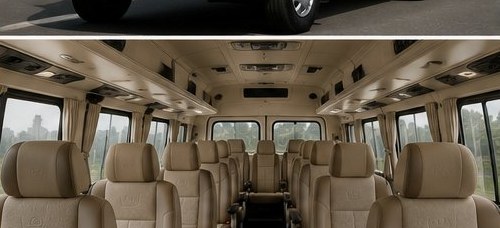 Tempo Traveller spacious interior seating